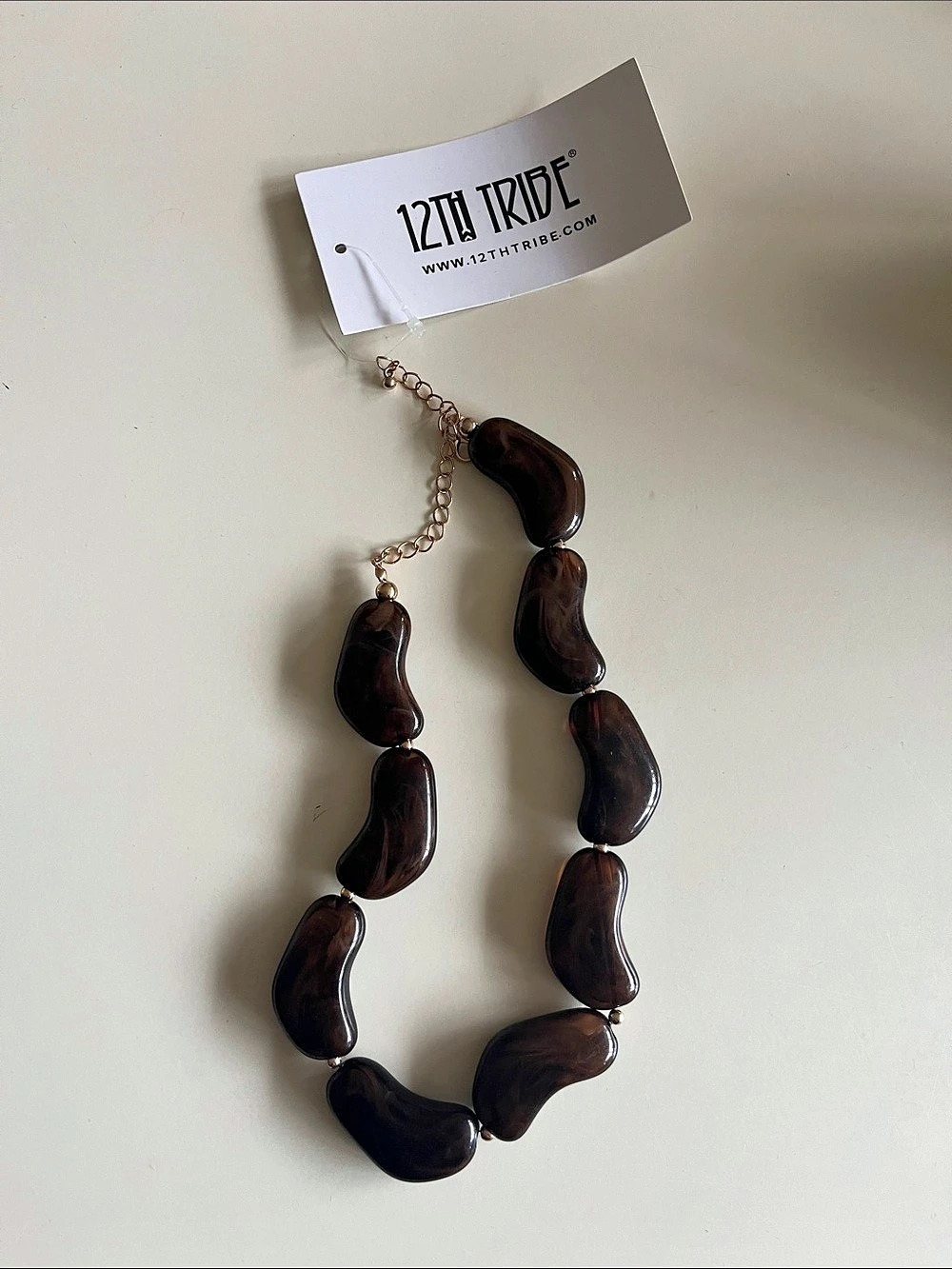 12th Tribe Villa Amber Choker Brown Statement Necklace